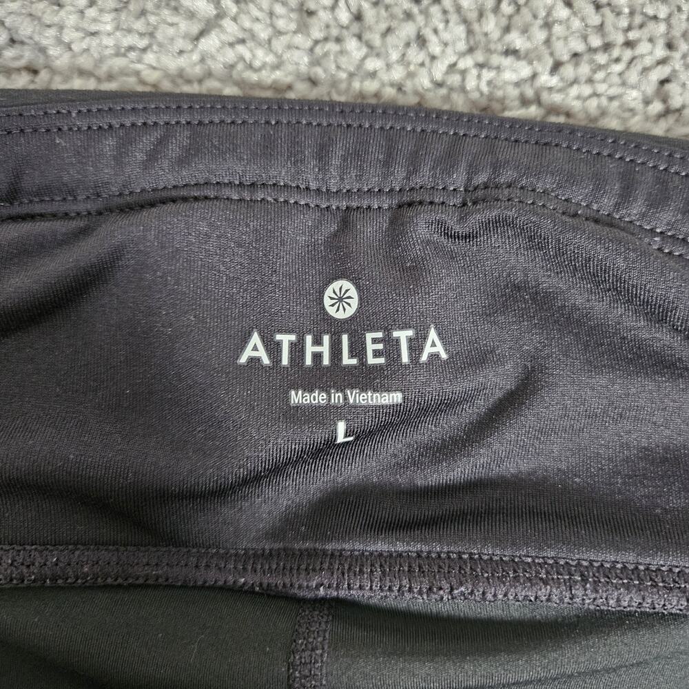 Athleta Leggings Women's Large Black Reflectors Running Gym Yoga Loungewear - Picture 3 of 10